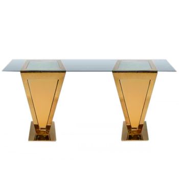 Reflection Highboy Table Pyramid Gold 48"x96" Glass top