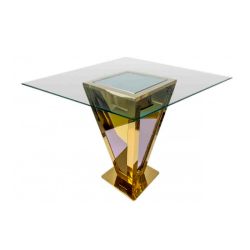 Reflection Highboy Table Pyramid Gold 60"x60" Glass top