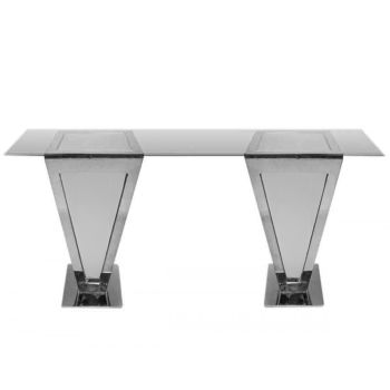 Reflection Highboy Table Pyramid Silver 48"x96" Glass top