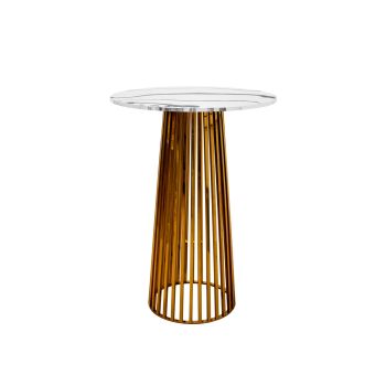 Reflection Bohemian Highboy Table Gold (Silver Top)