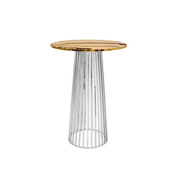 Reflection Bohemian Highboy Table Silver (Gold Top)