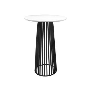 Bohemian Highboy Table Black (White Top)
