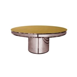 Modern Line Plus Dining Table Rose Gold 72" Round Top Gold