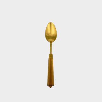 Acrylic Amber Handle Dinner Spoon Gold Set 10
