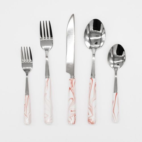 Marbled Ceramic Handle Silver