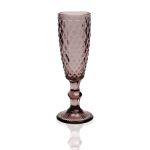 Capri plum champagne flute with textured diamond pattern and short stem, elegant event glassware for weddings and toasts, rack of 36.