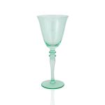 Mint green white wine glass with stem and tinted base, stylish event glassware for receptions, dinners, and bar setups, rack of 16.