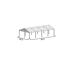 A Frame Structure Tent 20'x40' Black Frame Clear Top