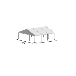 A Frame Structure Tent 30'x30' Black Frame White Top