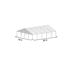 A Frame Structure Tent 40'x50' Silver Frame Clear Top