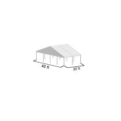 A Frame Structure Tent 40'x20' Silver Frame White Top