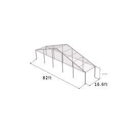 Heavy Duty Structure 82'x16.6' Silver Frame Clear Top