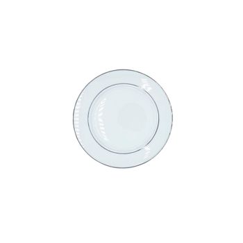 Silver Rim Dessert Plate