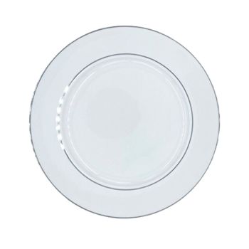 Silver Rim Dinner Plate 10"