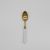 Acrylic White Handle Dessert Spoon Gold Set 10 