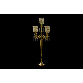 Four Arm Candelabra Crystal Cup (Gold) (47")