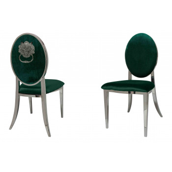 Lion Chair (Silver-Emerald)