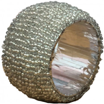 Napkin Ring Beaded (Silver)