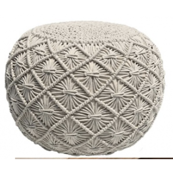 Pouf Ottoman Hand Knitted Cable Style 