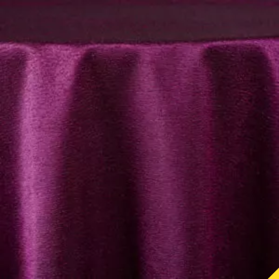 amethyst purple Riviera round event tablecloth linen with subtle shimmer and smooth fabric for weddings, parties and special occasion décor rentals