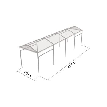 Curve Structure 10'X40' Silver Frame clear top