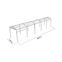 Curve Structure 10'X50' Silver Frame clear top