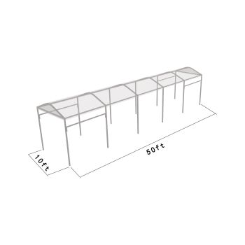 Curve Structure 10'X50' Silver Frame clear top
