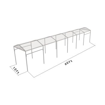 Curve Structure 10'X60' Silver Frame clear top