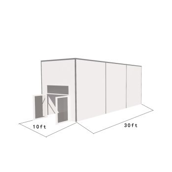 Square Structure 10'X30' Silver Frame White Top