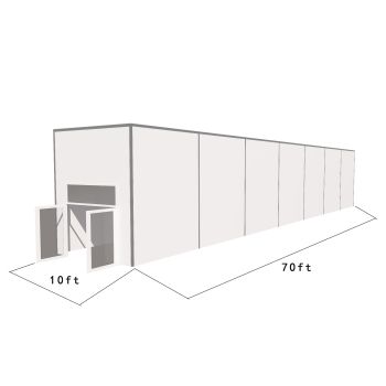 Square Structure 10'X70' Silver Frame White Top
