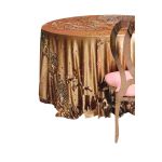 Blush pink and neutral two-tone Ali specialty event tablecloth linen with elegant shimmer for weddings, parties, and upscale celebrations.