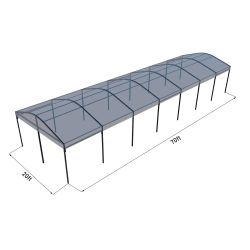 Curve Structure 20'X70' Black Frame Clear top