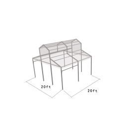 Cathedral Structure 20'x20' Silver Frame Clear Top - Garden Tent