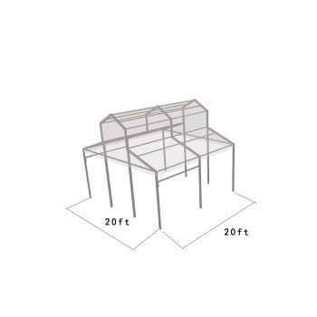 Cathedral Structure 20'x20' Silver Frame Clear Top - Garden Tent