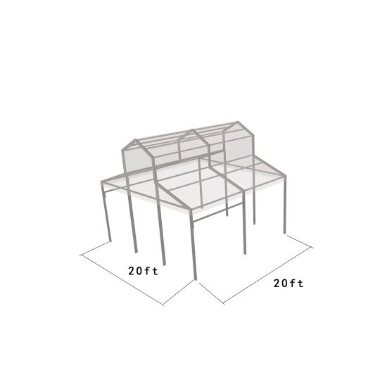 Cathedral Structure 20'x20' Silver Frame Clear Top - Garden Tent