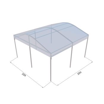 Curve Structure 20'X20' Silver Frame Clear Top