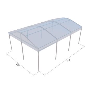 Curve Structure 20'X30' Silver Frame Clear Top