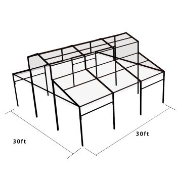 Cathedral Structure 30'x30' Black Frame Clear Top - Garden Tent