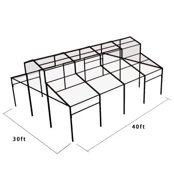 Cathedral Structure 30'x40' Black Frame Clear Top - Garden Tent