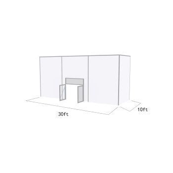 Square Structure 30'X10' Silver Frame White Top