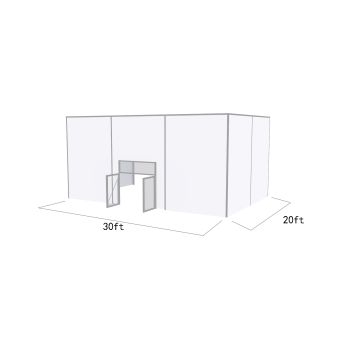 Square Structure 30'X20' Silver Frame White Top