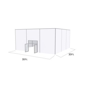 Square Structure 30'X30' Silver Frame White Top