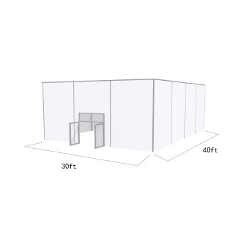Square Structure 30'X40' Silver Frame White Top