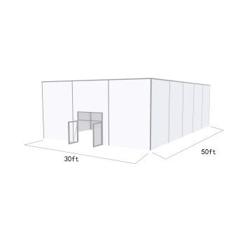 Square Structure 30'X50' Silver Frame White Top