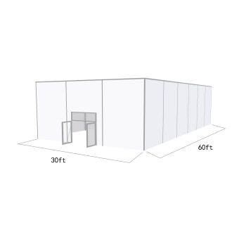 Square Structure 30'X60' Silver Frame White Top