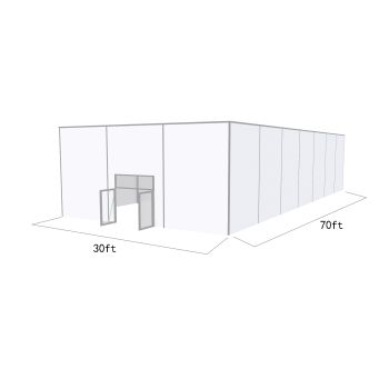 Square Structure 30'X70' Silver Frame White Top