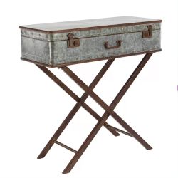 Vintage Iron Cross Legs End Table