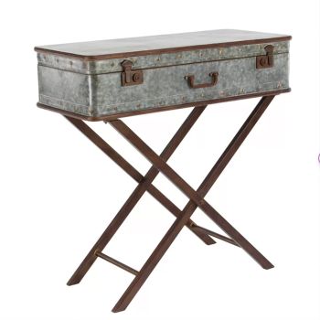 Vintage Iron Cross Legs End Table