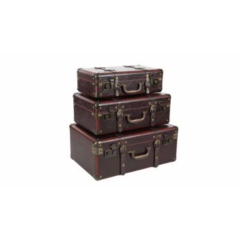 Vintage Leather Suitcase (Set of 3)