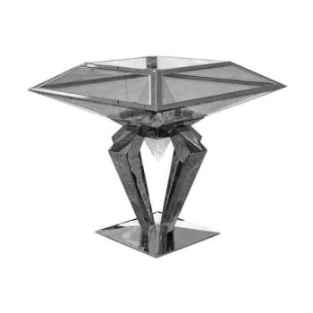 Reflection Highboy Table Diamond (Silver)
